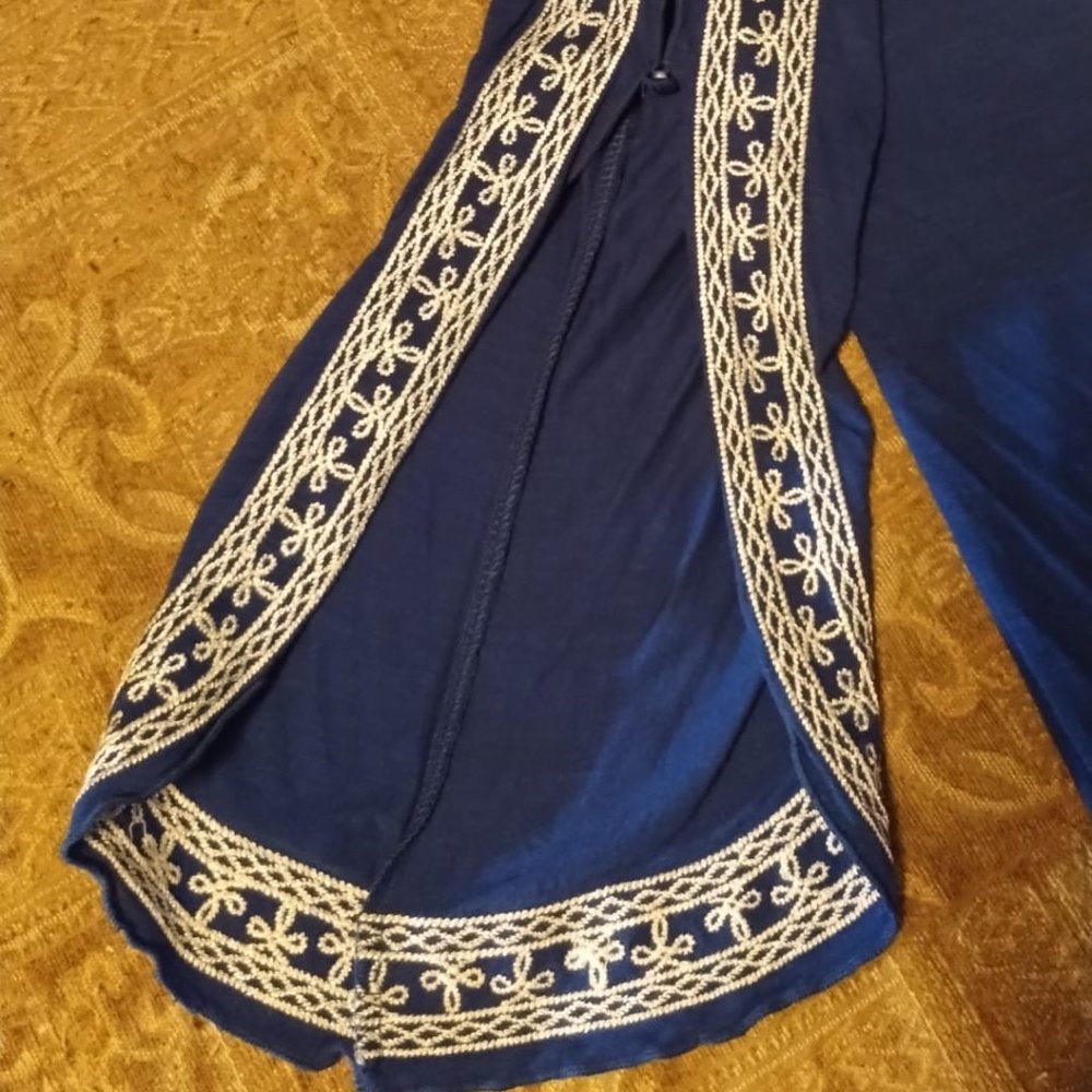 INC International Concepts Women's Royal blue, Embroidered/Mirrored Peasant Top - Picture 11 of 13